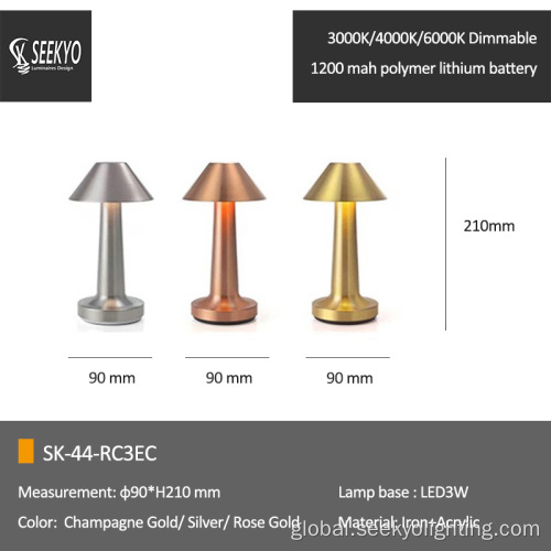 Porable Rechargeable Table Lamp Gold Chrome 1200 mah rechargeable Table lamp Supplier